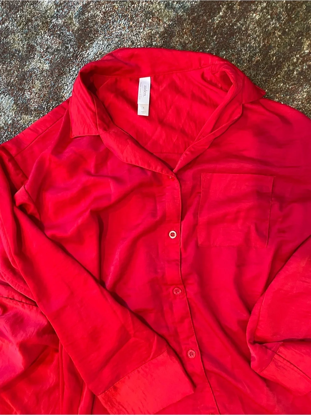Red Matching Silk Pajama Set